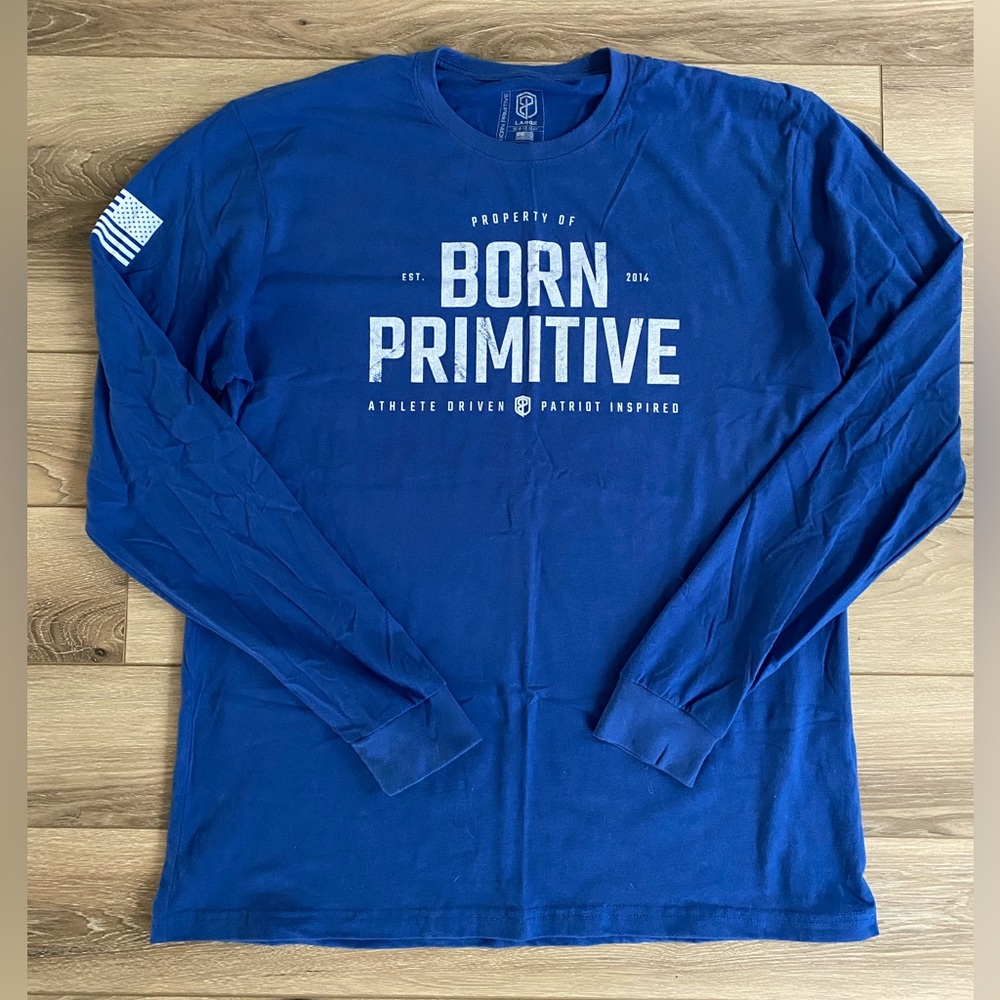 PROPERTY OF BORN PRIMITIVE LONG SLEEVE, US MENS L, BLUE